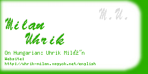 milan uhrik business card